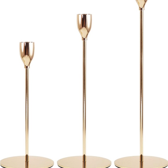 Taper holders Rose Gold x2 set of 3 Decorative Candlestick Holder - Picture 2 of 7